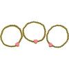 Heart Bracelet Set, Gold & Pink - Bracelets - 1 - thumbnail