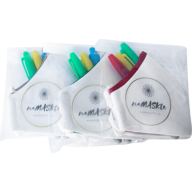 DIY Doodle Face Mask in Navy, Green & Red - Face Masks - 1