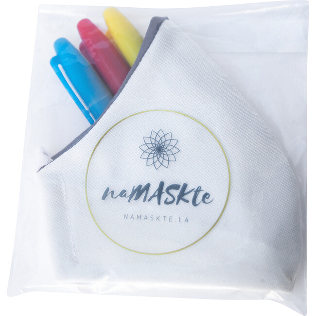 DIY Doodle Face Mask in Navy, Green & Red - Face Masks - 4