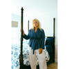 Women's Louise Wrap Robe Shirt, Calico - Shirts - 2
