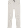Harper Boyfriend Straight Jeans, White Distressed - Jeans - 1 - thumbnail