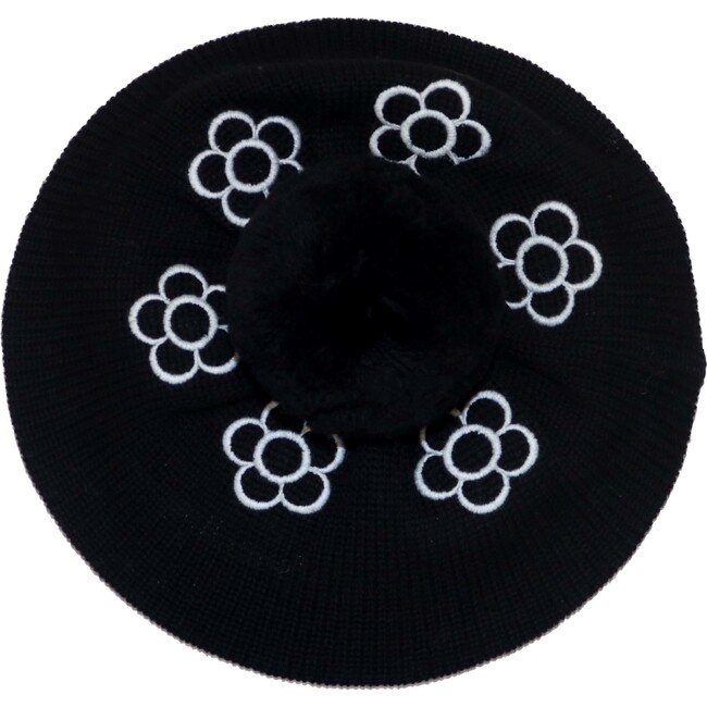 Blend Beret w. Embroidered Flowers - Hats - 2