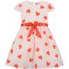 Love Heart Valentines Party Dress With Bow, Pink And Red - Dresses - 1 - thumbnail