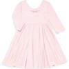 Long Sleeve Twirly Dress With Easter Embroidery, Pink - Dresses - 1 - thumbnail