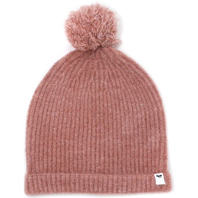 Fuzzy Knit Pom Hat, Blush
