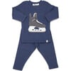 Hockey Skate Applique Two-Piece Set, Denim - Mixed Apparel Set - 1 - thumbnail