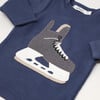 Hockey Skate Applique Two-Piece Set, Denim - Mixed Apparel Set - 2