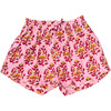 Theodore Short With Tie Knot, Pink Posey Block Print - Shorts - 1 - thumbnail