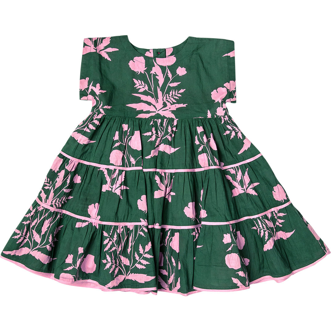 Peachy Skater Dress With Back Button Closure, Hunter Botanical - Pink Chicken Dresses | Maisonette Peachy Skater Dress With Back Button Closure, Hunter Botanical - Pink Chicken Dresses | Maisonette