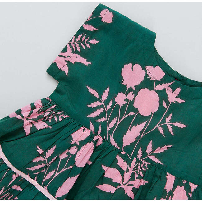 Peachy Skater Dress With Back Button Closure, Hunter Botanical - Dresses - 3