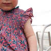 Stevie Smock Dress Set With Ruffled Collar And Sleeves, Lavender Posey Block Print - Dresses - 3
