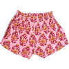 Theodore Short With Tie Knot, Pink Posey Block Print - Shorts - 4