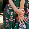 Peachy Skater Dress With Back Button Closure, Hunter Botanical - Dresses - 4