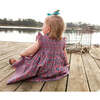 Stevie Smock Dress Set With Ruffled Collar And Sleeves, Lavender Posey Block Print - Dresses - 5