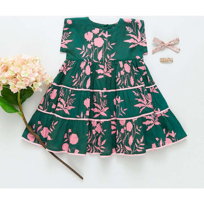 Peachy Skater Dress With Back Button Closure, Hunter Botanical - Dresses - 7