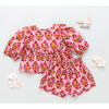 Rowan Long Sleeve 2-Piece Short Set, Pink Posey Block Print - Mixed Apparel Set - 7 - thumbnail