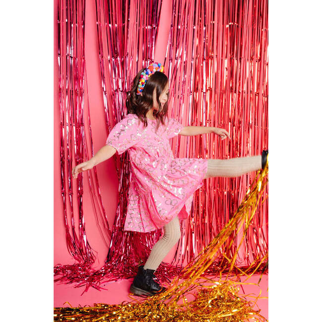 Sequins Dress, Pink Hearts - Dresses - 3