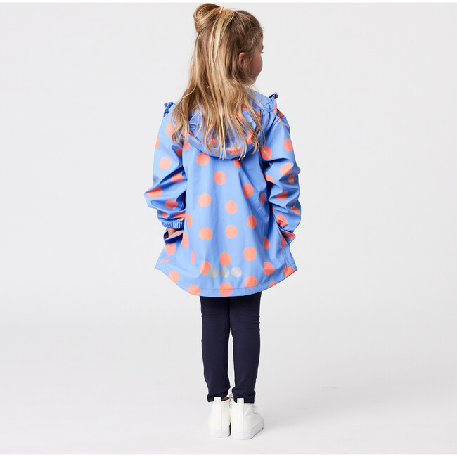 Cornflower Polka Dot Recycled Waterproof Raincoat - Raincoats - 5