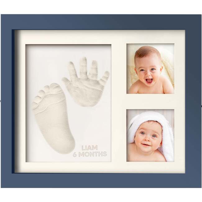 Baby Handprint & Footprint Keepsake Solo Frame, Midnight Blue