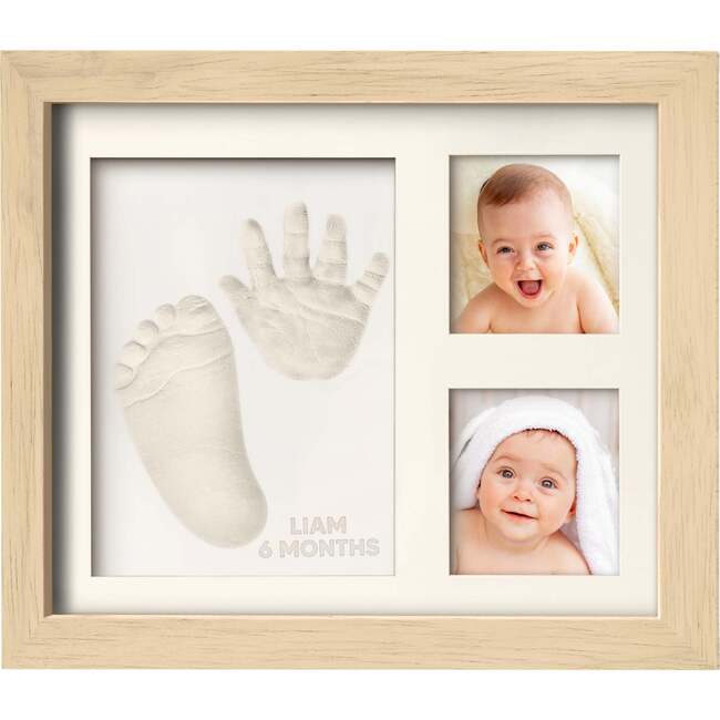 Baby Handprint & Footprint Keepsake Solo Frame, Ash Wood