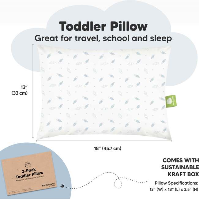 2-Pack Toddler Pillows, Spacecrafts - Nursing Pillows - 3