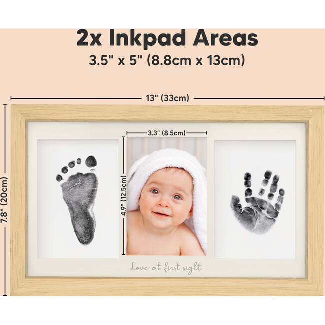 Clean Touch Inkless Hand & Footprint Duo Frame Kit, Ash Wood - Frames - 4