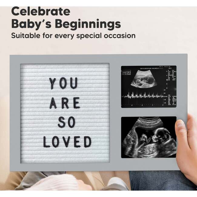 Heartfelt Picture Frame with Felt Letterboard, Cloud Gray - Frames - 5