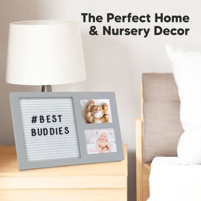 Heartfelt Picture Frame with Felt Letterboard, Cloud Gray - Frames - 7