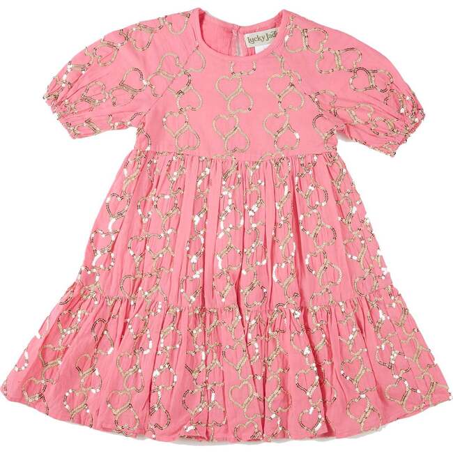 Sequins Dress, Pink Hearts - Dresses - 1