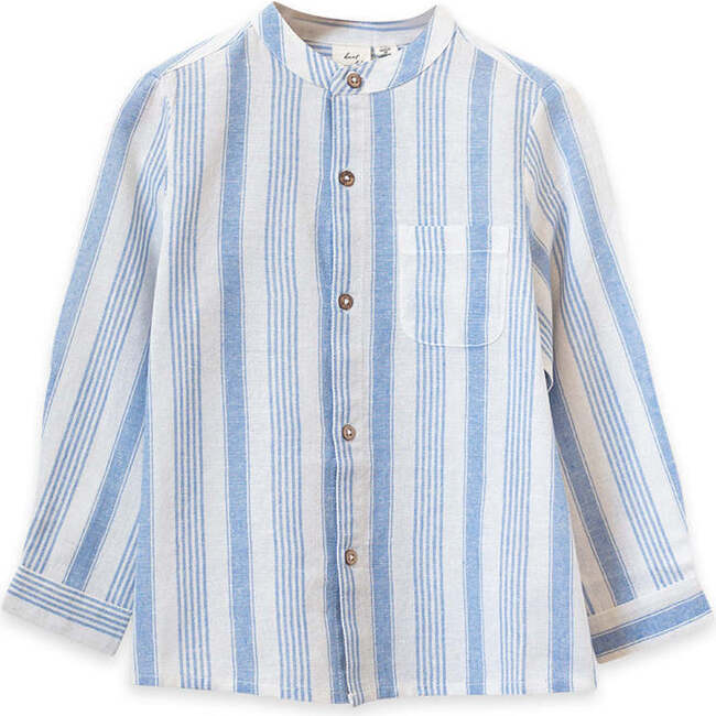 Long Sleeves Shirt, Ocean Stripe - Shirts - 1