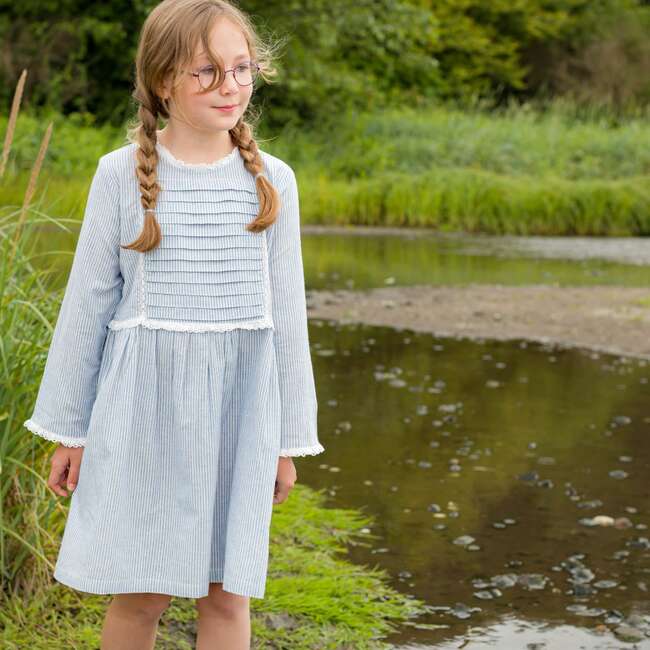 Lulu Dress, Blue Stripe - Dresses - 3