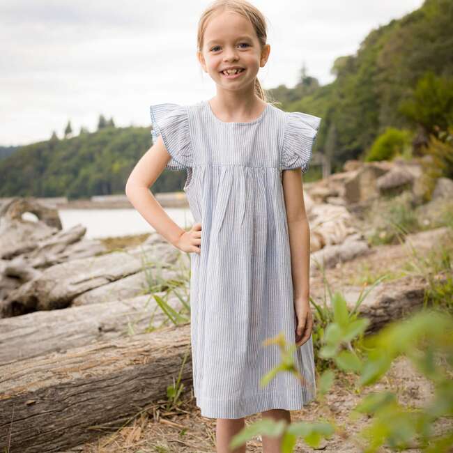 Hannah Dress, Blue Stripe - Dresses - 4
