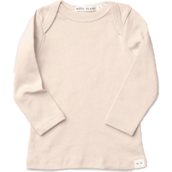 Lilou Long Sleeves Envelope Tee, Rose Dust - T-Shirts - 1