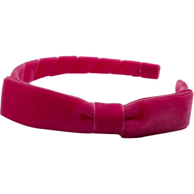 Velvet Lottie Headband, Bright Pink