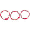 Monogram Hearts Bracelet Set, Pink - Bracelets - 1 - thumbnail