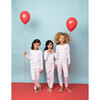 The Organic Long Sleeve Pajama Set, Red And Blue Hearts Print - Pajamas - 2 - thumbnail