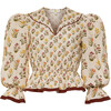 Eloise Blouse, Ivory & Burgundy Floral - Blouses - 1 - thumbnail