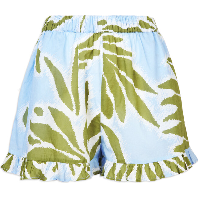 Women's Marley High Waist Shorts, Horizon Blue And Green - Cover-Ups - 1