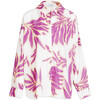 Women's Calandra Straight-Cut Button-Up Beach Top, Boysenberry And Chalk - Cover-Ups - 1 - thumbnail