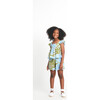 Mini Marley High Waist Shorts, Horizon Blue And Green - Cover-Ups - 2