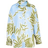 Women's Calandra Straight-Cut Button-Up Beach Top, Horizon Blue And Green - Cover-Ups - 1 - thumbnail