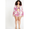 Women's Calandra Straight-Cut Button-Up Beach Top, Boysenberry And Chalk - Cover-Ups - 2 - thumbnail