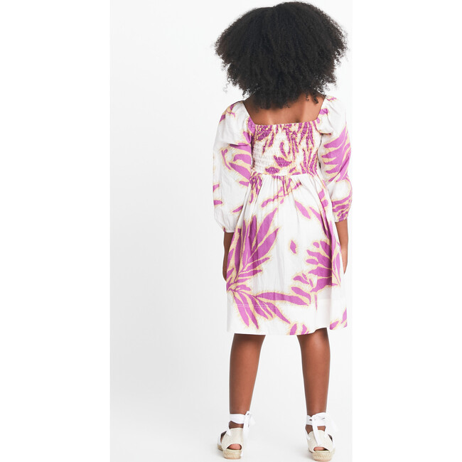 Mini Karena Puff Sleeve Midi Dress, Boysenberry And Chalk - Dresses - 4