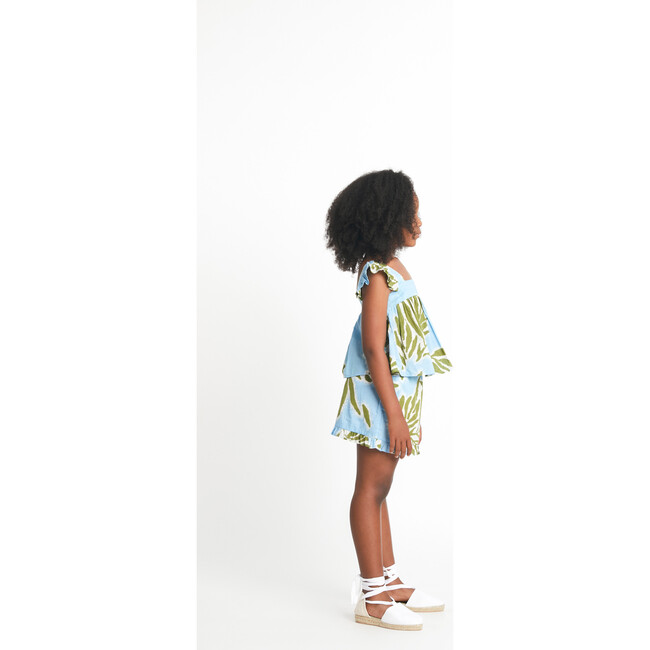 Mini Marley High Waist Shorts, Horizon Blue And Green - Cover-Ups - 3