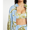 Women's Calandra Straight-Cut Button-Up Beach Top, Horizon Blue And Green - Cover-Ups - 5 - thumbnail