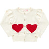 Girls Heart Pocket Sweater, Cream - Sweaters - 1 - thumbnail