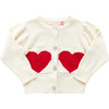 Baby Girls Heart Pocket Sweater, Cream - Sweaters - 1 - thumbnail
