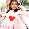 Girls Heart Pocket Sweater, Cream - Sweaters - 2