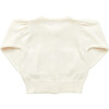 Girls Heart Pocket Sweater, Cream - Sweaters - 6