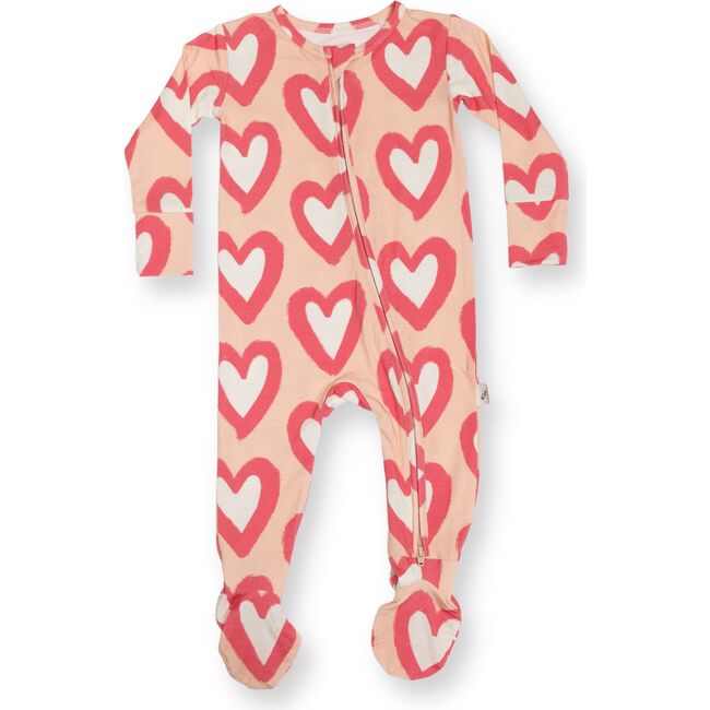 Super Soft Footie Pajama, Pink Hearts